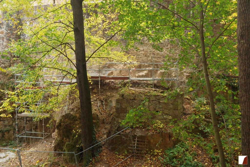 Zwingermauer, Sicht auf Bauabschnitt