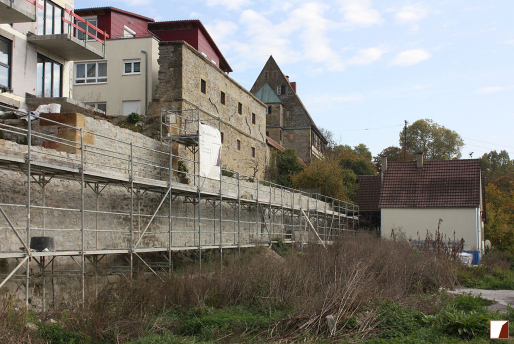 Stadtmauer während der Arbeiten